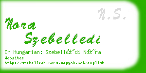 nora szebelledi business card